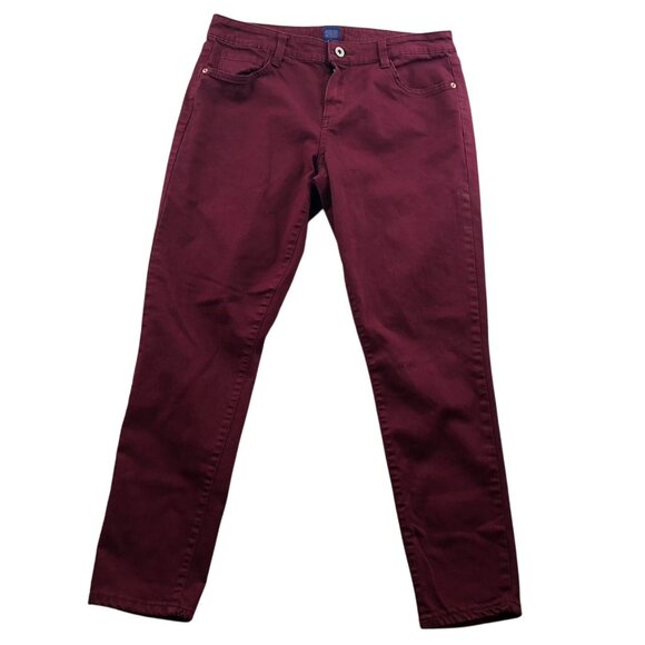 Arizona Jean Co Denim - Arizona Jean Co Womens Jeans Size 13 Slim Straight Ankle Casual Maroon Classic